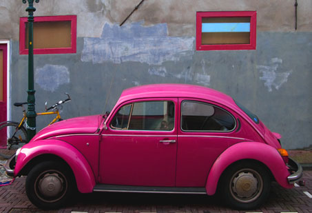 Pink Volkswagon Beetle